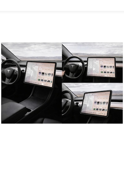 Tesla Model Y Juniper İçin Uyumlu Silikon Ekran Koruyucu Çerçeve Siyah 1 Siyah Silikon