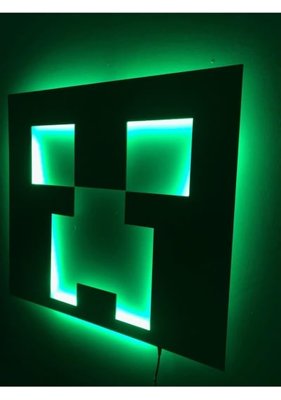Minecraft Creeper Led Işıklı Tablo