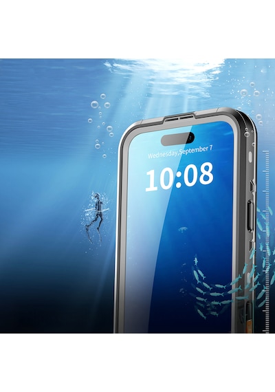 Apple Uyumlu iPhone 17 Pro Kılıf 360 Ön Ve Arka Koruyucu Su Geçirmez 1-1 Magsafe Pc+tpu Zırhlı Kapak Siyah