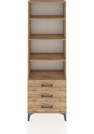 Arges Dolap 4 Raflı 3 Çekmeceli 60x30x182 Çam-çam Atlas Çam