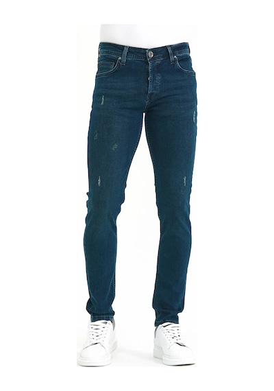Digital Jeans Dar Kesim Erkek Yıpratmalı Kot Pantolon Koyu Yeşil Açık Gri