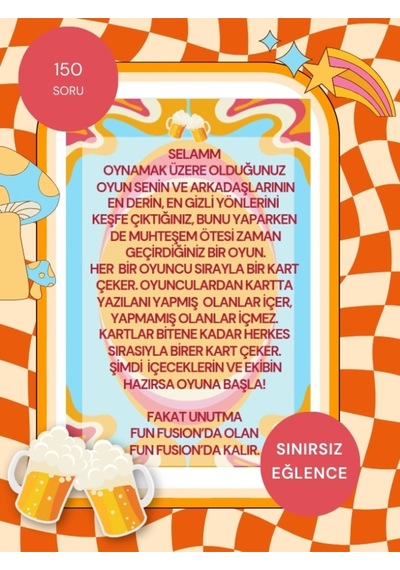 Fun Fusion Ben Hiç Içki Shot Oyunu Parti Oyunu