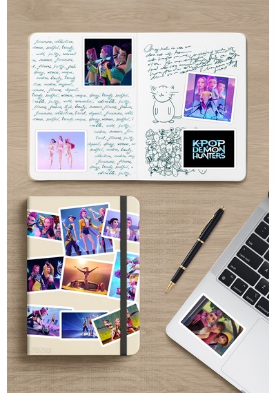 Kpop Demon Hunters 1 Telefon Laptop Bullet Journal Yapışkanlı Folyo Sticker Paketi 20adet Çok Renkli