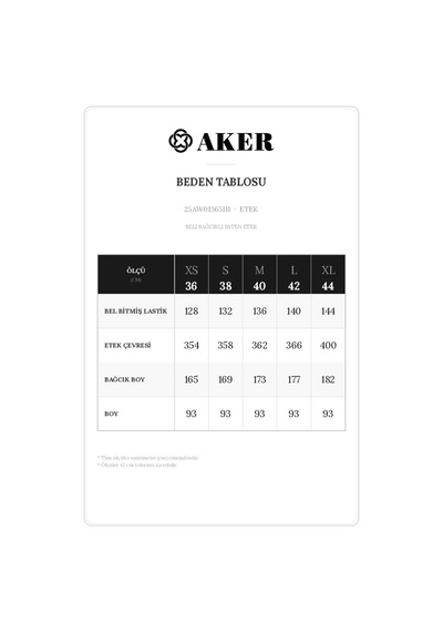 Aker Kahverengi Beli Bağcıklı Saten Etek Kahverengi Kahverengi