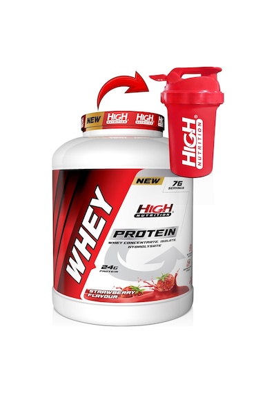 Whey Protein Tozu 2280 Gr Çilek Aromalı Protein Tozu 24 Gr Protein Kas Güç 76 Servis