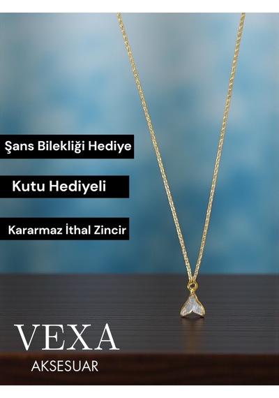 İthal Şans Ve Denge Kolyesi Balina Kuyruğu Kararmaz 316l Çelik Kolye - Özel Kutulu Ve Hediyeli Ürün Altın