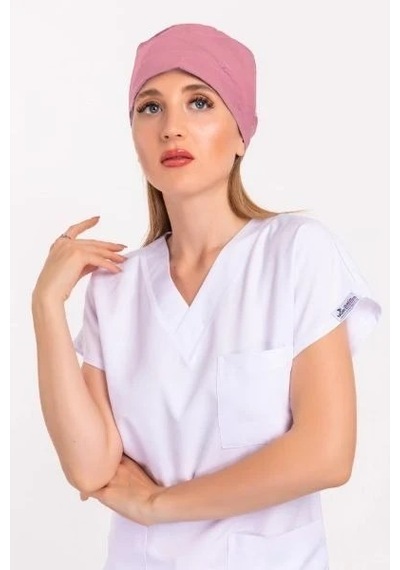 Unisex Düz Koyu Pudra Renk Cerrahi Boneler Doktor Ameliyat Saç Bonesi Pudra