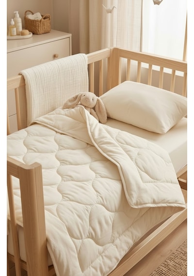 Riss Tekstil %100 Merinos Kuzu Yünü Bebek Yorganı 95x145 Cm Ve Yün Bebek Yastığı 35x45cm