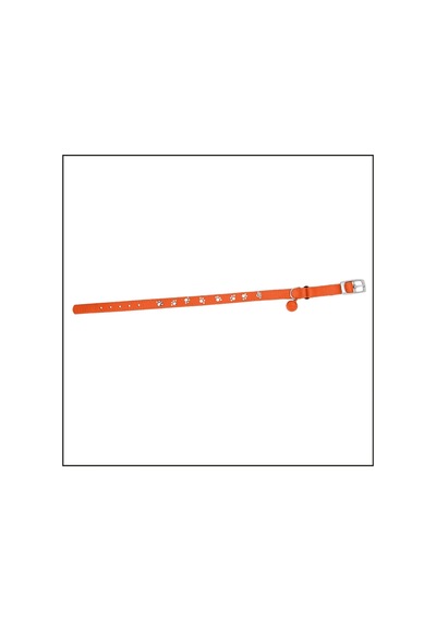 Uyguna-yakala 10mm 30cm Turuncu Pati Baskılı Kedi-köpek Tasması-sma.303