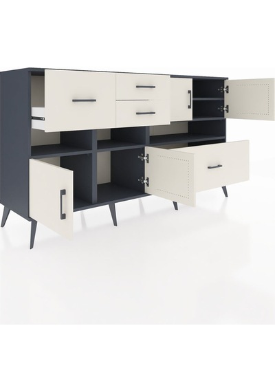 Hyperion Konsol 5 Raflı 4 Çekmeceli 4 Kapaklı 176x44x99 Antrasit- Antrasit-aytaşı Hyperion Konsol 5 Raflı 4 Çekmeceli 4 Kapaklı 176x44x99 Antrasit- Antrasit-aytaşı