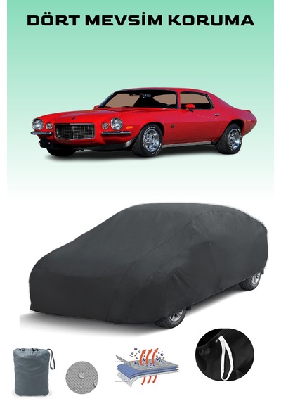 Siyah, Chevrolet Camaro 1970 - 1981, Araba Brandası, Oto Örtüsü, Araba Çadırı Siyah