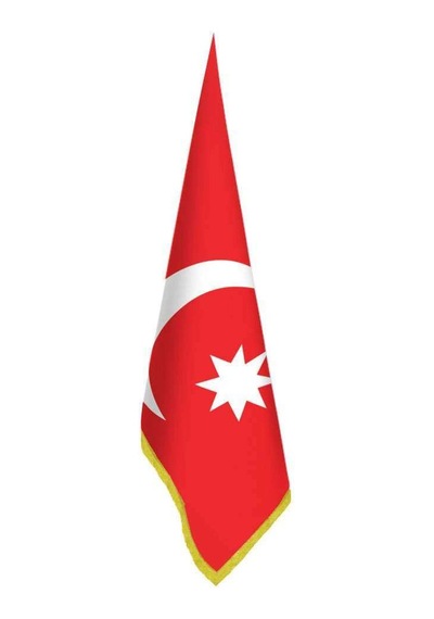 Son Osmanlı İmp. Bayrağı-17 Eski Türk Devletleri-ofis-makam-toplantı Odaları - Saçaklı Makam Bayrağı 1
