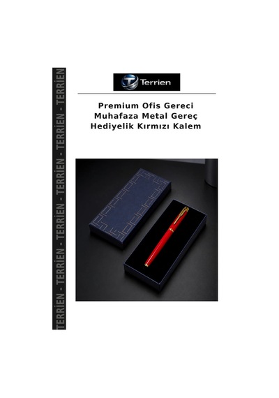 Premium Ofis Gereci Muhafaza Metal Gereç Hediyelik Kırmızı Kalem Çok Renkli