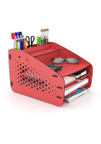 Fxm Hexa A4 Evrak Rafı Masaüstü Organizer Düzenleyici Kırmızı - 36161892 Kırmızı