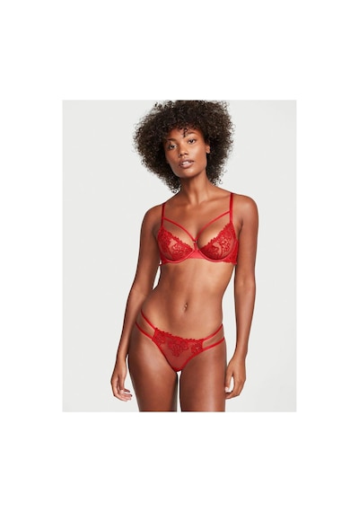 Victoria's Secret İşlemeli File Askılı Cheekini Külot Ruj Kırmızısı