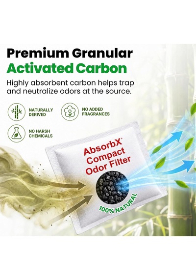 Lexroo 3'lü Paket Kompakt Absorbx Koku, Çöp Kutusu Filtreleri Çok Renkli
