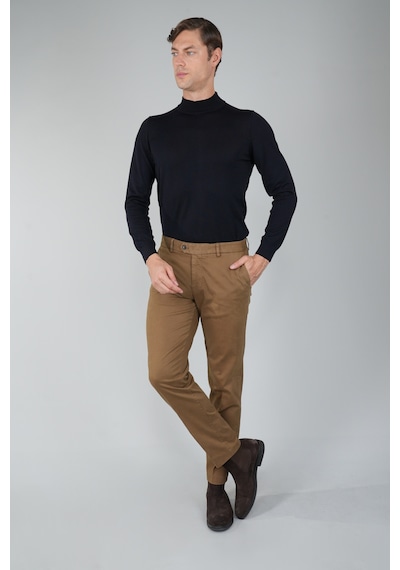 Bisse Haki Pamuklu Chino Pilesiz Erkek Pantolon Pns24k24001 D49 Haki