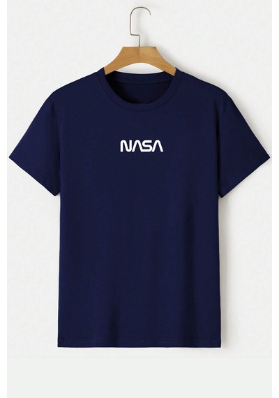 Flood Of Style Unisex Nasa Baskılı T-shirt Lacivert