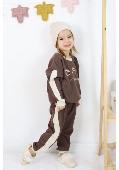 Miababy Cozy Nakış Baskılı 3lü Takım Kahverengi