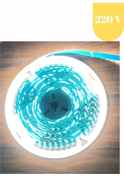 220 Volt 8 Mm 2835 Smd 4000k Naturel Beyaz İç Mekan 120 Ledli 10 Metre Şerit Led