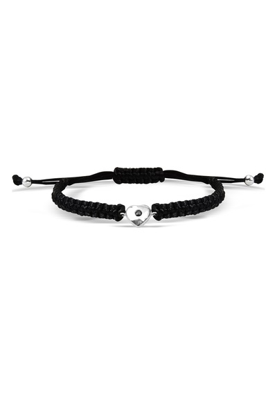 Kuyumcudukkani "siyah Taşlı"makrome İpli Bileklik- 40015-w-blk Beyaz