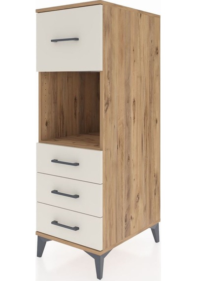 Kronos Dolap Tek Raflı 4 Çekmeceli 44x59x134 Çam-aytaşı Atlas Çam
