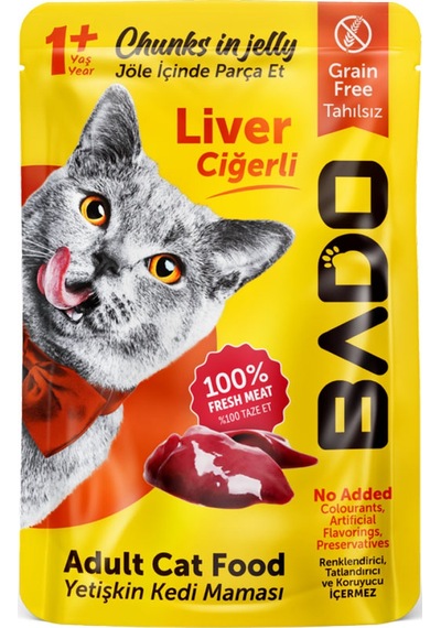 Bado Yetişkin Yaş Kedi Maması Ciğerli 85gr