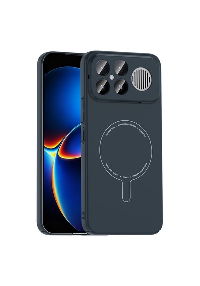 Adige Xiaomi Poco F8 Ultra Kılıf Elio Kablosuz Şarj Özellikli Kamera Korumalı Sert Pc Lacivert