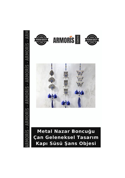 Metal Nazar Boncuğu Çan Geleneksel Tasarım Kapı Süsü Şans Objesi