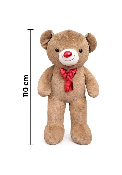 Büyük Papyonlu Kahverengi Ayı 110 Cm Sevimli Konforlu: Peluş Uyku Yastığı Ve Sarılma Arkadaşı Dekoratif Oyuncak