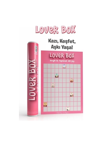 Poster Çiftlere Özel Anı Listesi Romantik Eğlenceli Sevgiliyle Yapılacak 100 Şey Kazı Kazan Posteri