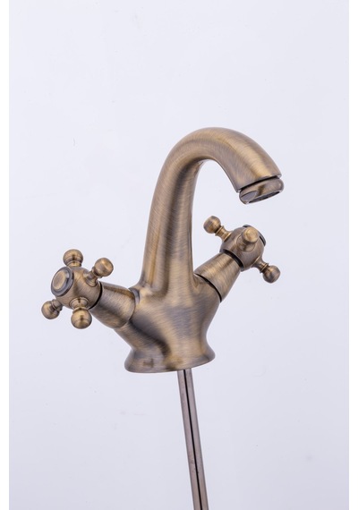 İsaoğlu Yapı Bakır Lavabo Bataryası Bronz Musluk Klasik Özel Tasarım Armatür Mat Bakır Banyo Musluğu Vintage Bakır