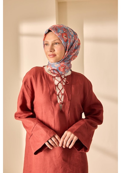 Silk Home Soft Eşarp 73090-18 Bebe Mavi, Yavruağzı, Somon, Sarı