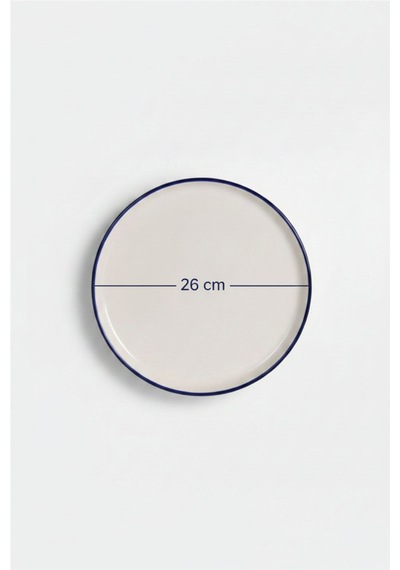 Toledo Servis Tabağı 26cm Rim Lacivert Rinart Krem