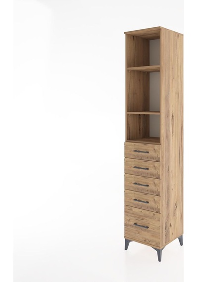 Hyperion Dolap 3 Raflı 5 Çekmeceli 44x44x221 Çam-çam Çam