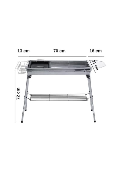 Madfox Grillmate Portatif Katlanır Bbq Mangal Mz Gümüş