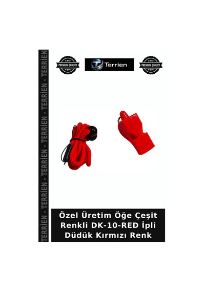 Özel Üretim Öğe Çeşit Renkli Dk-10-red İpli Düdük Kırmızı Renk