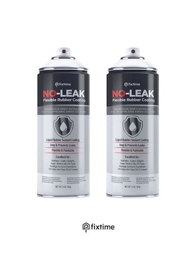 NoLeak 1+1 Paket Su Izolasyon Sızıntı Onarım Spreyi Su Geçirmez Beyaz 800ml noLeak1