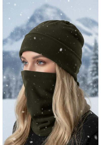Sıngle Sword 2 Li Set Unisex Kışlık Polar Boyunluk & Bere Olan Çok Amaçlı Soğuk Hava Koruması 0//hak Haki - 812958316 Haki