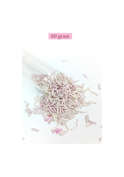 Uzun Boru Kesme Boncuk Çap 2mm Uzunluk 10 Mm - 60 Gram - Mat Beyaz - Bnc302