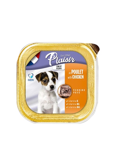 Plaisir Tavuklu ve Etli Pate Konserve Yavru Köpek Maması 4 x 150 G