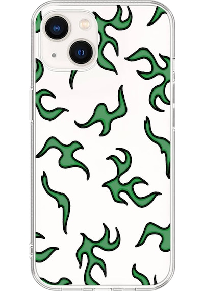 Apple Uyumlu iPhone 15 Şeffaf Kılıf Şeffaf Wallpaper 5 Tasarımlı