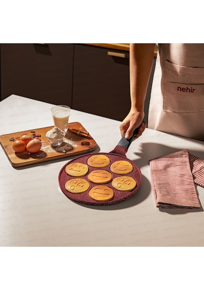 Nehir Bordo Alüminyum Döküm 27 Cm Krep Tavası
