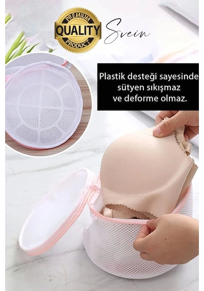 Premium 2 Adet İç Çamaşır Sütyen Yıkama Filesi Fermuarlı Yırtılmaz Çorap Temizlik Torbası Dayanıklı Çok Renkli