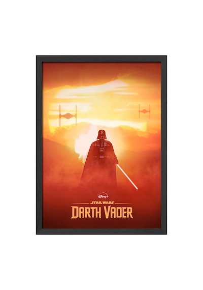 Darth Vader Siyah Ahşap Çerçeveli Poster, Film Duvar Tablosu