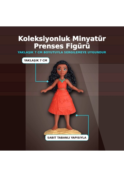 Disney Prenses Koleksiyonluk Minyatür Heykelcik 7 Cm Boyunda Tekli Figür Oyuncağı Çok Renkli