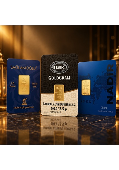 2,5 Gram Külçe Altın 24 Ayar 995,0 / 999,9 Saflık Rafineri Ambalajlı, Seri Numaralı