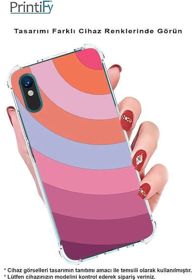 Tecno Camon 18 Uyumlu Köşe Korumalı Renk Cümbüşü F Tasarımlı Şeffaf Silikon Kılıf