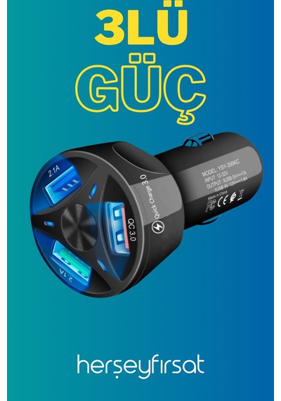 Herşey Fırsat 3Lü Usb Şarj Cihazı