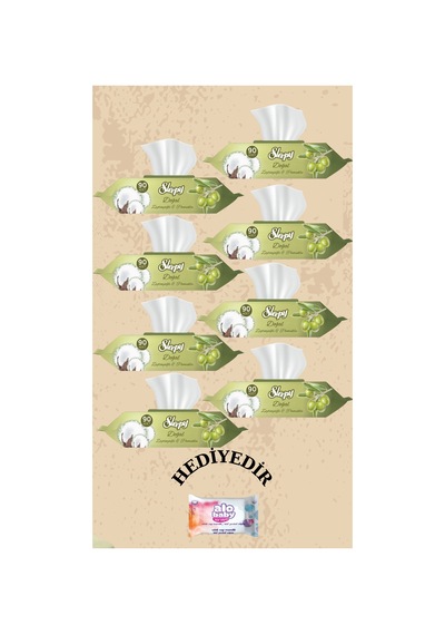 Sleepy Sensitive Zeytinyağlı Islak Havlu 90'lı 8 Paket
